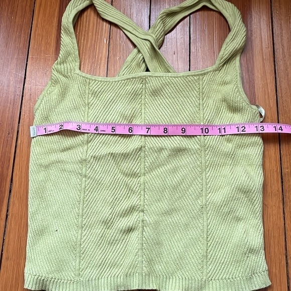 Abercrombie & Fitch Green Knit Contrast Crossback Tank Sz L - Picture 3 of 6
